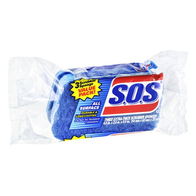 S.O.S. All Surface Extra-Thick Scrubber Sponges - 3 CT