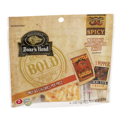 Boar's Head Brand Spicy Chipotle Gouda Cheese 3 Pepper Colby Jack Cheese - 6 CT