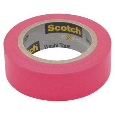 Scotch Washi Tape Neon Pink 10mX15mm