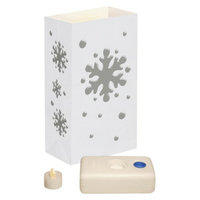 Lumabase Battery Operated LED Luminaria Kit- Snowflake (10 Count)