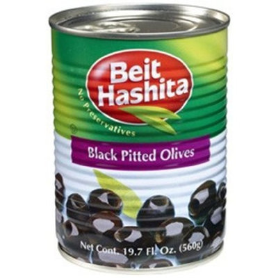 Beit Hashita Black Pitted Olives, 19.7-Ounce (Pack of 6)
