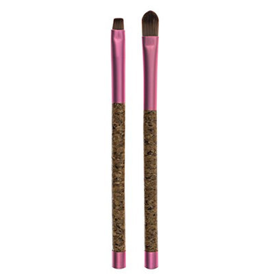 Danielle Enterprises Cork Collection Eyeshadow/Eyeliner Duo Makeup Brush Set