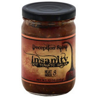 Deception Salsa Insanity Hot Tomato Salsa, 12 oz, (Pack of 6)