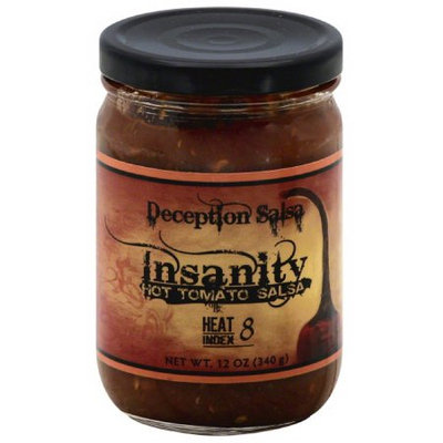 Deception Salsa Insanity Hot Tomato Salsa, 12 oz, (Pack of 6)