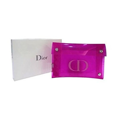 Dior Counter Gift Pink Neon Coin Makeup Purse Wallet Jelly Bag