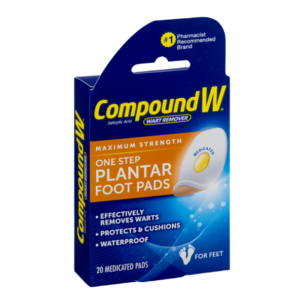 Compound W Wart Remover One Step Plantar Foot Pads 20 CT Reviews 2019
