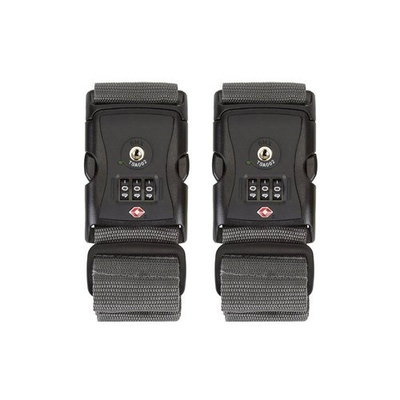 Travelon TSA Locking Luggage Strap-Gray(2 Pack) TSA Locking Luggage Strap