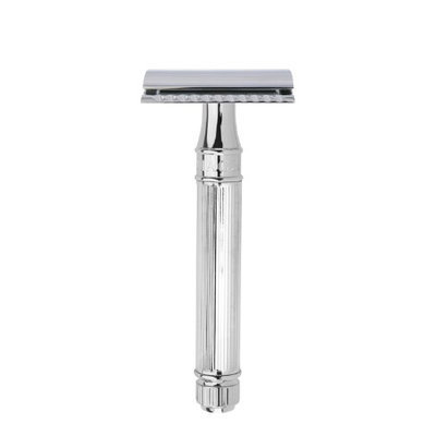 Edwin Jagger DE89Lbl Lined Detail Chrome Plated Double Edge Safety Razor