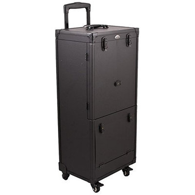 Craft Accents 4-Wheels Rolling Aluminum Cosmetic Makeup Case