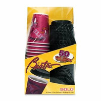 Solo Cup FSX120041 12 Oz. Bistro Cups with Lids - 50-Pack