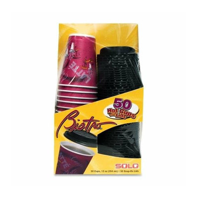 Solo Cup FSX120041 12 Oz. Bistro Cups with Lids - 50-Pack