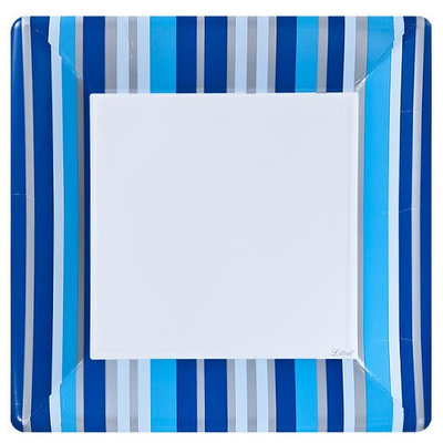 King Zak Ind Lillian Tablesettings 22315 Blue Stripe 10 in. Square Plate - 576 Per Case