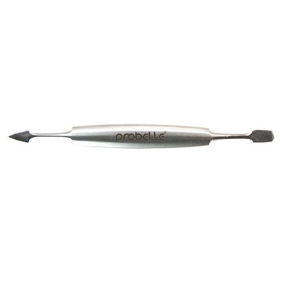 Probelle Double Sided 2-in-1 Cuticle Pusher and Cleaner Stainless Steel Manicure Tool