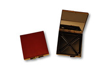 Budd Leather Company Leather Covered 4 Section Square Pill Box