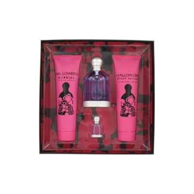 Halloween By Jesus Del Pozo For Women. Gift Set 4 Pcs ( Eau De Toilette Spray 3.3 Oz + Fruit Lotion 5.0 Oz + Bubbles Shower Gel 5.0 Oz+ Miniature 4.5 Ml)