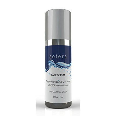 Anti Aging Face Serum Intensive Professional Grade Oil-free Plant Based with Copper Peptide Promote Collagen CoQ10 Antioxidant Reduce Fine Lines Wrinkles Dark Age Spots