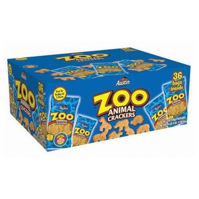 Austin® Zoo Animal Crackers, Original, 2 oz Pack, 36 Packs/Box