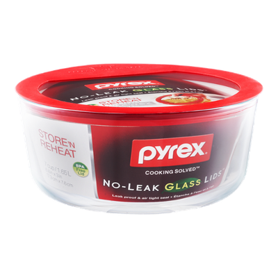 Pyrex Store 'N Reheat Glass Container with Lid 7 Cup