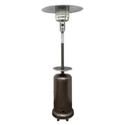 RTA International Garden Sun Tall Propane Patio Heater with Table - Hammered Bronze