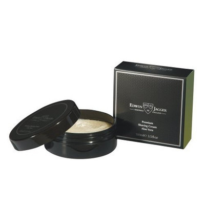 Edwin Jagger 99.9% Natural Premium Shaving Cream, 100ml Tub - Aloe Vera, 3.4-Ounce