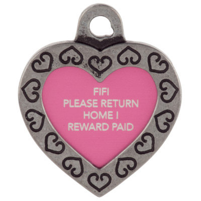 TagWorks Designer Collection Personalized Heart ID Tag