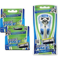 Dorco Pace 6 Plus- Six Blade Razor System with Trimmer - Value Pack (10 Cartridges + 1 Handle)