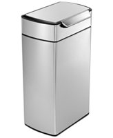 simplehuman Rectangular Touch-Bar Can Fingerprint-Proof Stainless Steel, Brushed, 10.5 gallons, 1 ea