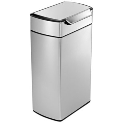 simplehuman Rectangular Touch-Bar Can Fingerprint-Proof Stainless Steel, Brushed, 10.5 gallons, 1 ea