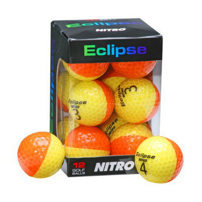 Nitro Eclipse 12 Pk Golf Balls-Yellow/Orange