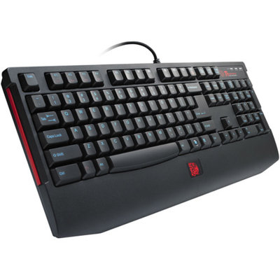 Thermaltake KB-KNK008US Tt eSports Knucker Plunger Gaming Keyboard - USB, 7 Multimedia Keys, USB Hubs, Built-in Palm Res