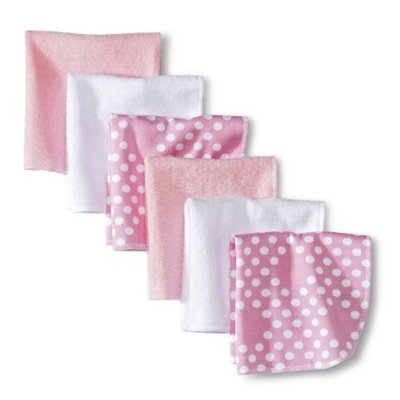 Circo Newborn Girls' 6 Pack Washcloth Set - Pink/White