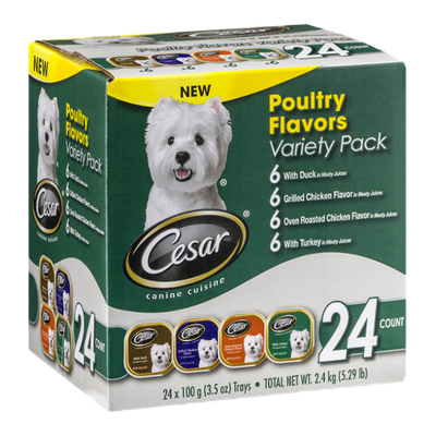 Cesar Canine Cuisine Poultry Flavors Variety Pack - 24 CT