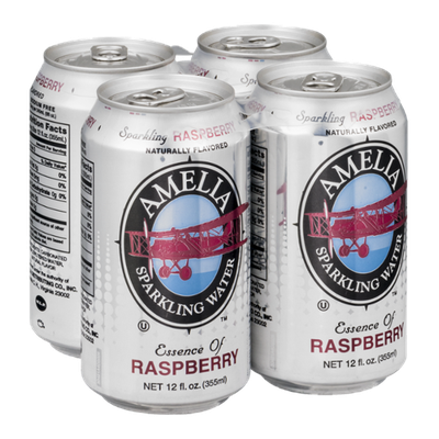 Amelia Sparkling Water Raspberry - 4 PK