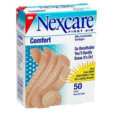 Nexcare Comfort Bandages, Assorted Sizes, 50-Count Boxes (Pack of 12)