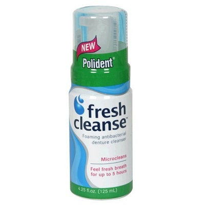 Polident Fresh Cleanse Foaming Antibacterial Denture Cleanser, 4.25 Fl oz (125 ml)