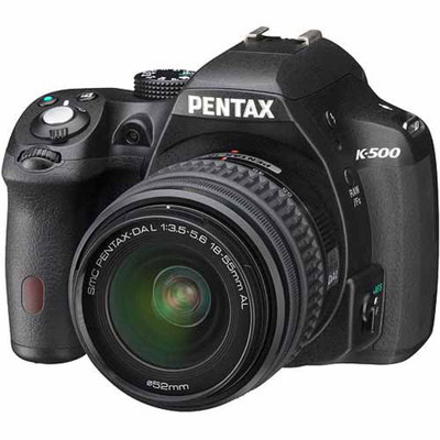 Pentax K-500 Digital SLR Camera with 18-55mm and f-3.5-5.6 Lens, Black