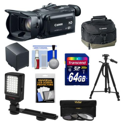 Canon Vixia HF G30 Flash Memory Wi-Fi 1080p HD Digital Video Camcorder with 64GB Card + Battery + Case + LED Video Light + 3 Filters + Tripod + Accessory Kit