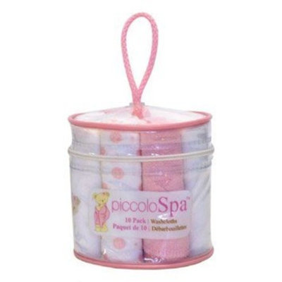 Piccolo Bambino Set of 10 Washcloths - Pink/White
