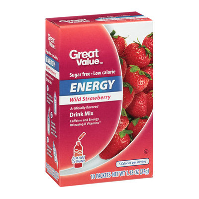 Great Value : Wild Strawberry 10 Packets Drink Mix