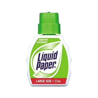 Liquid Paper Smooth Coverage Correction Fluid, 22 Milliliter Bottle, White, 12/Pack (5630115)