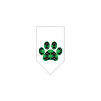 Ahi Argyle Paw Green Screen Print Bandana White Small