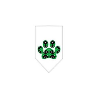 Ahi Argyle Paw Green Screen Print Bandana White Small