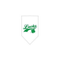 Ahi Lucky Swoosh Screen Print Bandana White Large