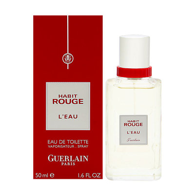 Habit Rouge L'eau by Guerlain for Men 1.6 oz EDT Spray