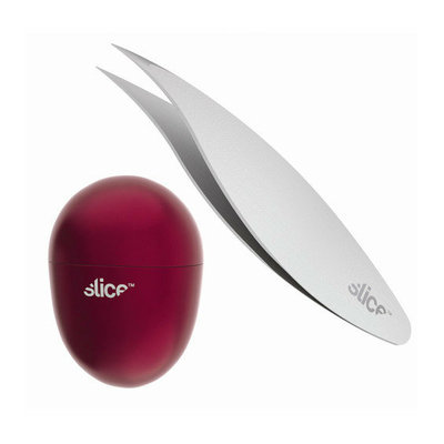 Slice Pointed-Tip Stainless Steel Tweezers and Cosmetic Sharpener