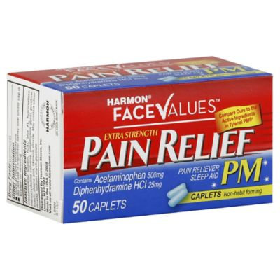 Harmon Face Values 50-Count Extra-Strength Pain Relief PM Caplets