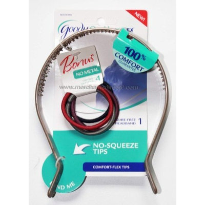 Goody, Ouchless Med Headband, Squeeze Tips, with Bonus No Metal Elastics, Tan