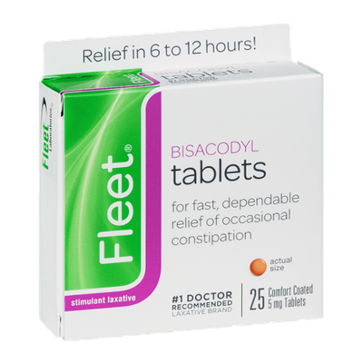 Fleet Stimulant Laxative Bisacodyl Tablets 5 mg - 25 CT