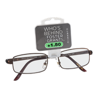 Foster Grants Non-Prescription Glasses Classic +1.50 Axton BRN