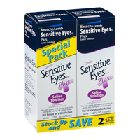 Bausch + Lomb Sensitive Eyes Plus Saline Solution Special Pack - 2 CT
